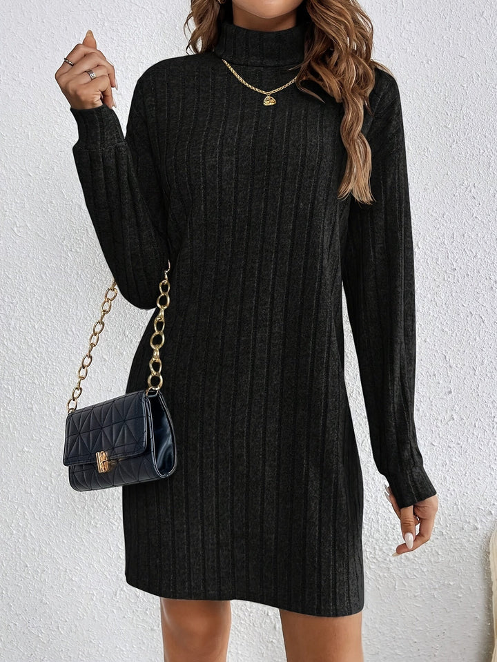 Bailey ribbed knit turtleneck mini dress – image 6