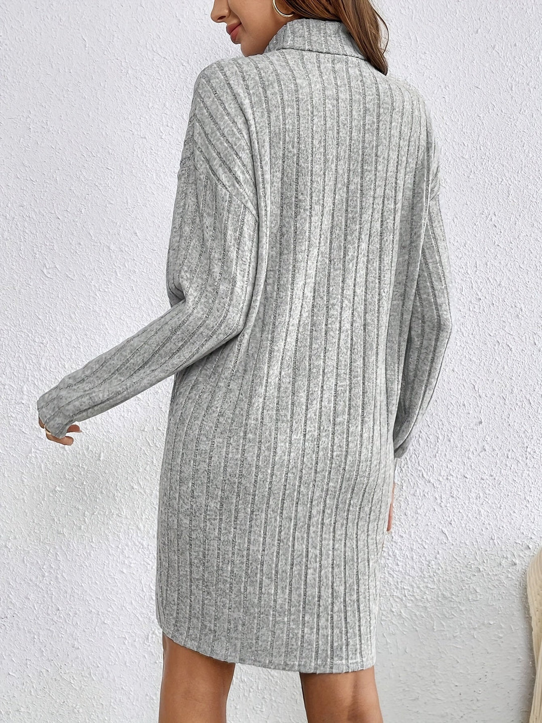Bailey ribbed knit turtleneck mini dress – image 8