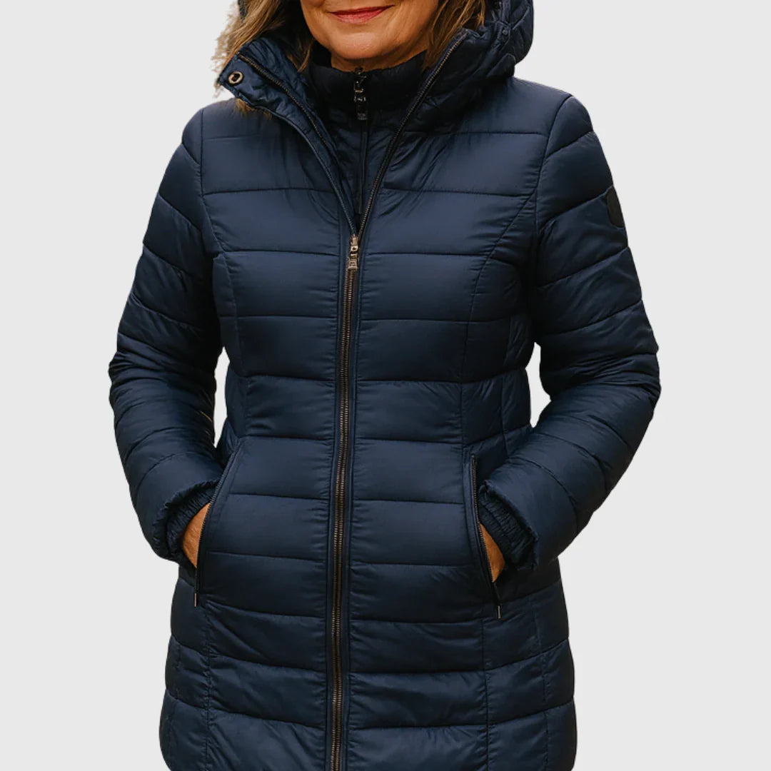 Ximena long hooded puffer coat
