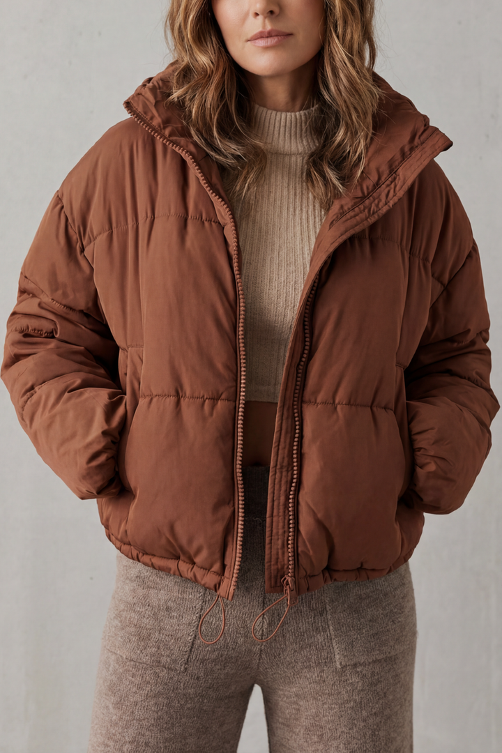 Sarah cropped hooded puffer jacket
