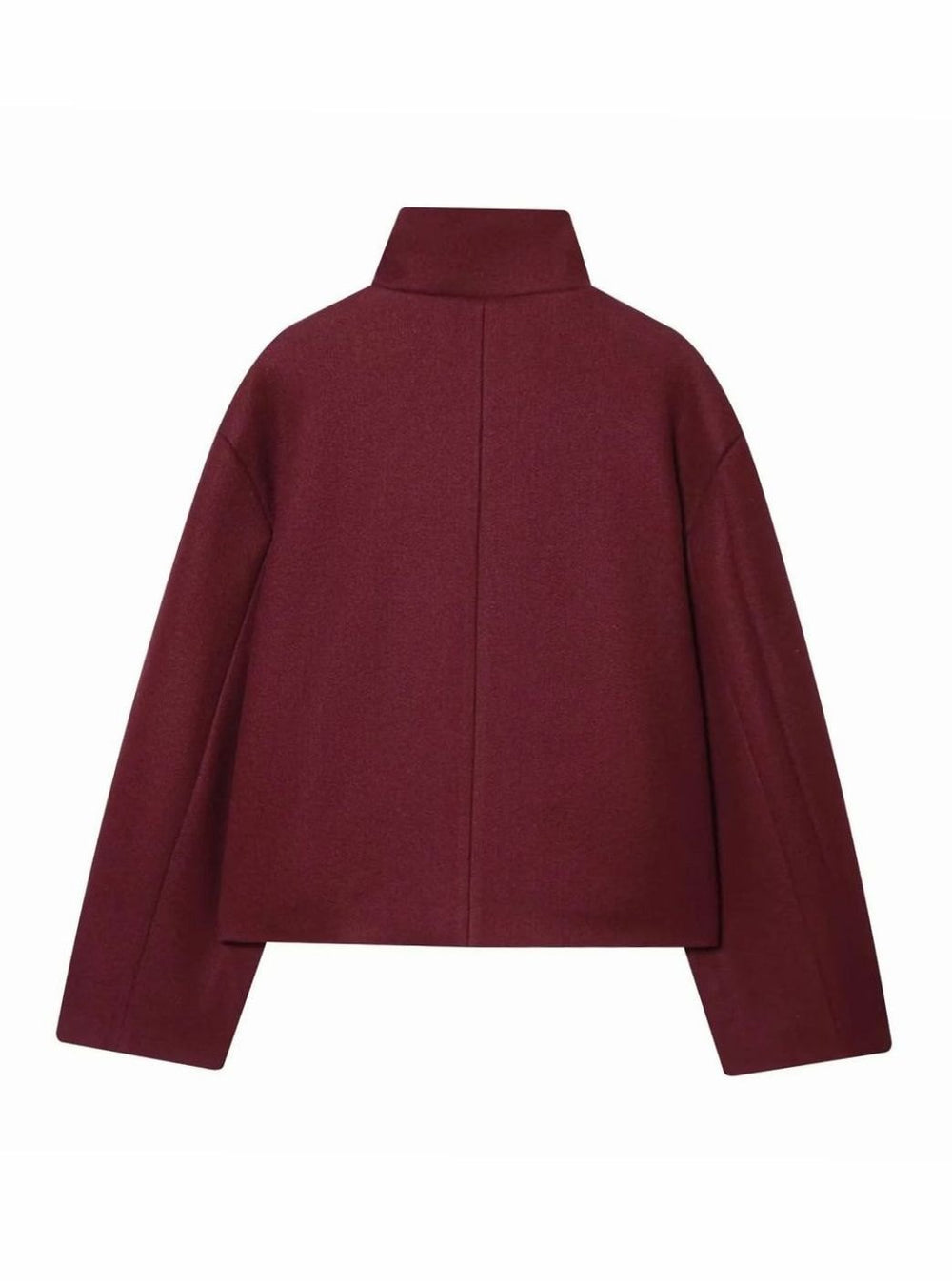 Elise cropped wool coat with asymmetric button front – image 2