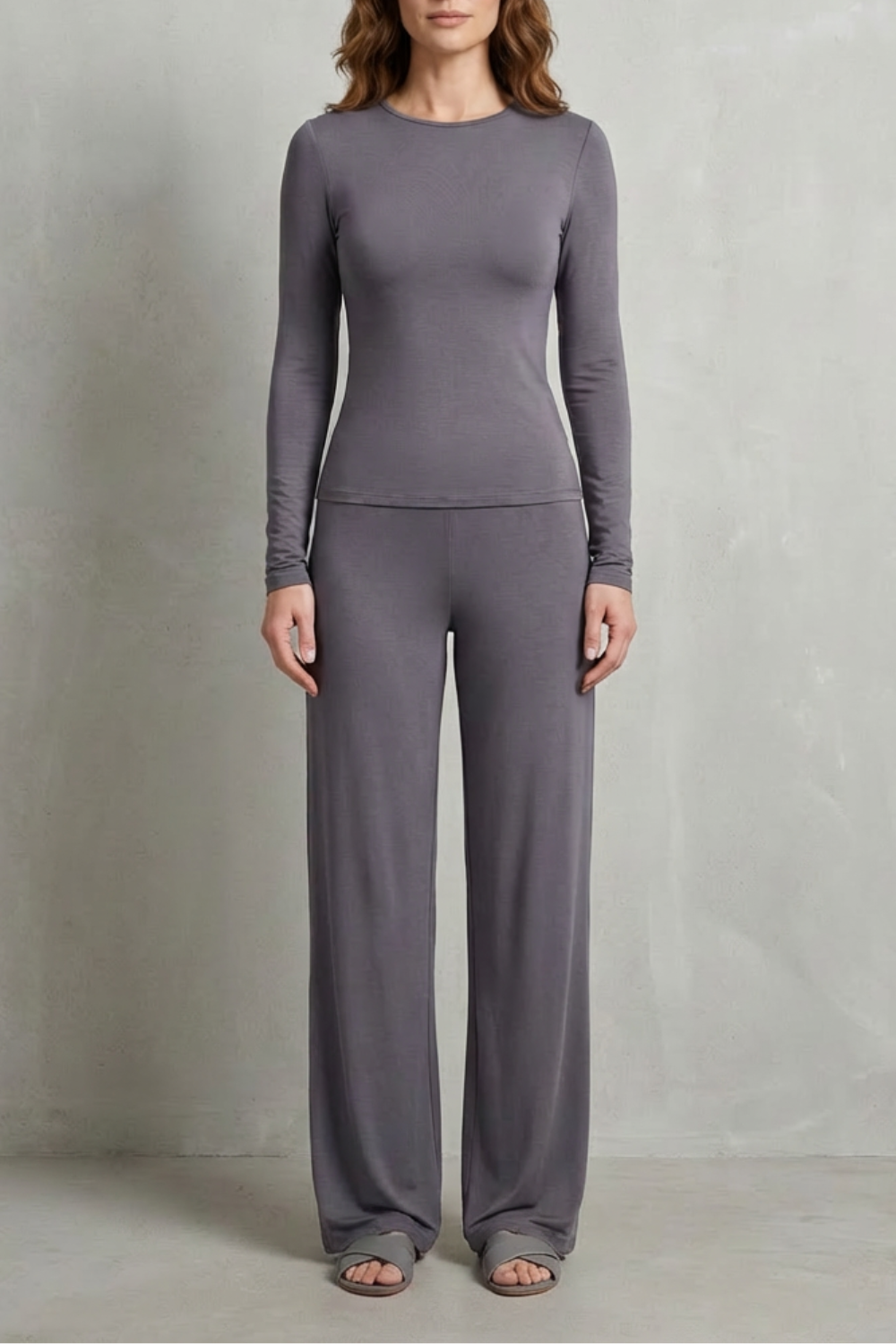 Gabriella fitted top and wide leg pants set