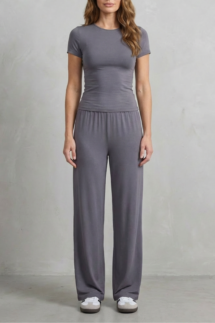 Gabriella fitted top and wide leg pants set – image 5
