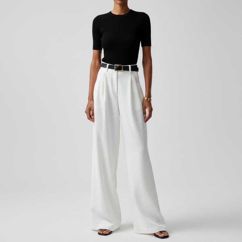 Kali pleated high waisted wide leg pants – image 2