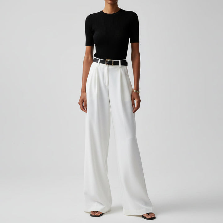 Kali pleated high waisted wide leg pants – image 2