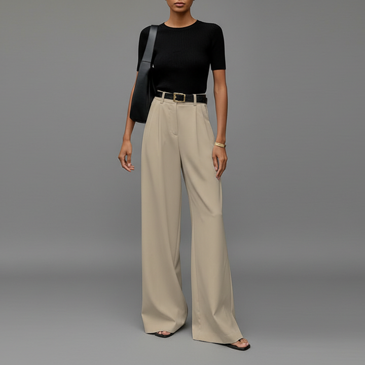 Kali pleated high waisted wide leg pants – image 3