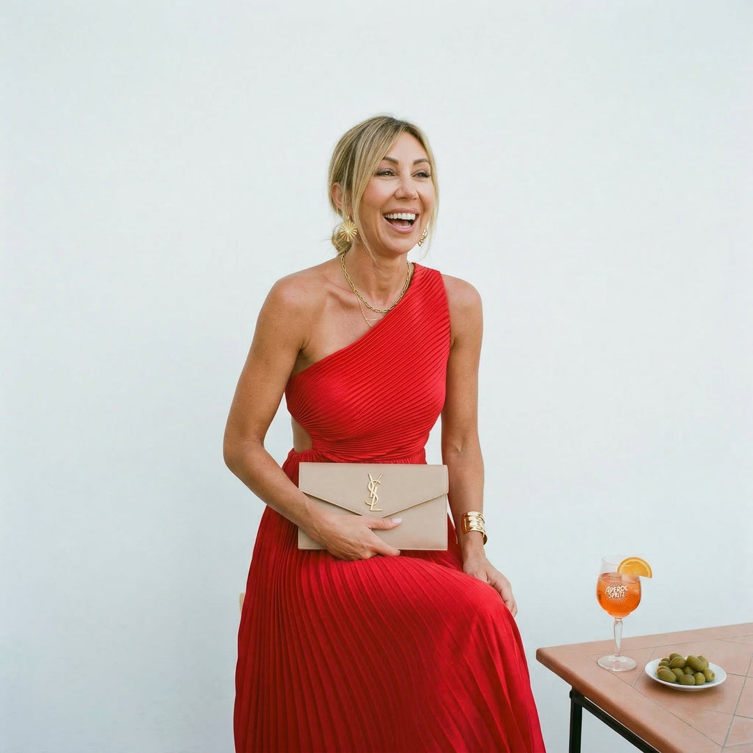 Carmen one shoulder pleated maxi dress – image 5