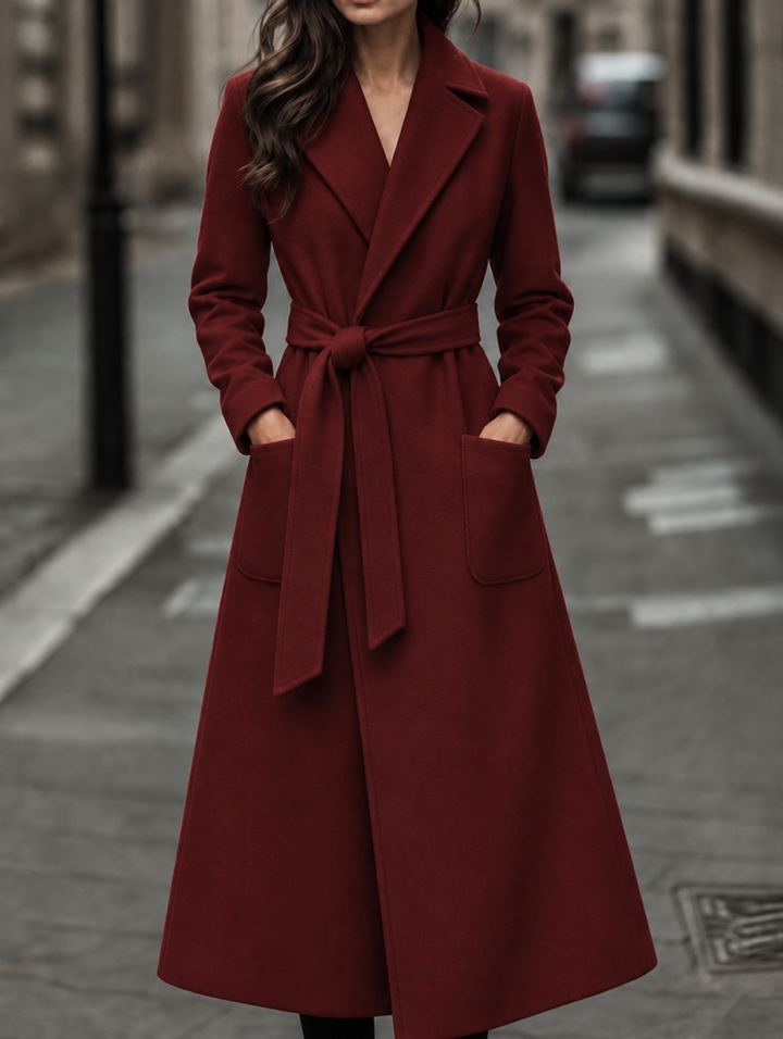 Vivian ankle length belted wool coat