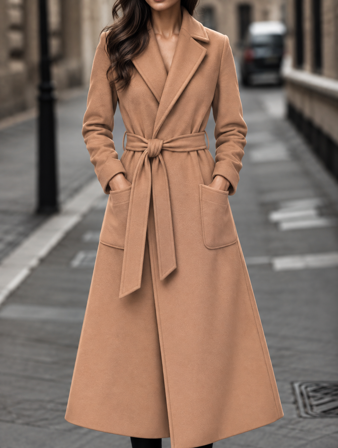 Vivian ankle length belted wool coat – image 3