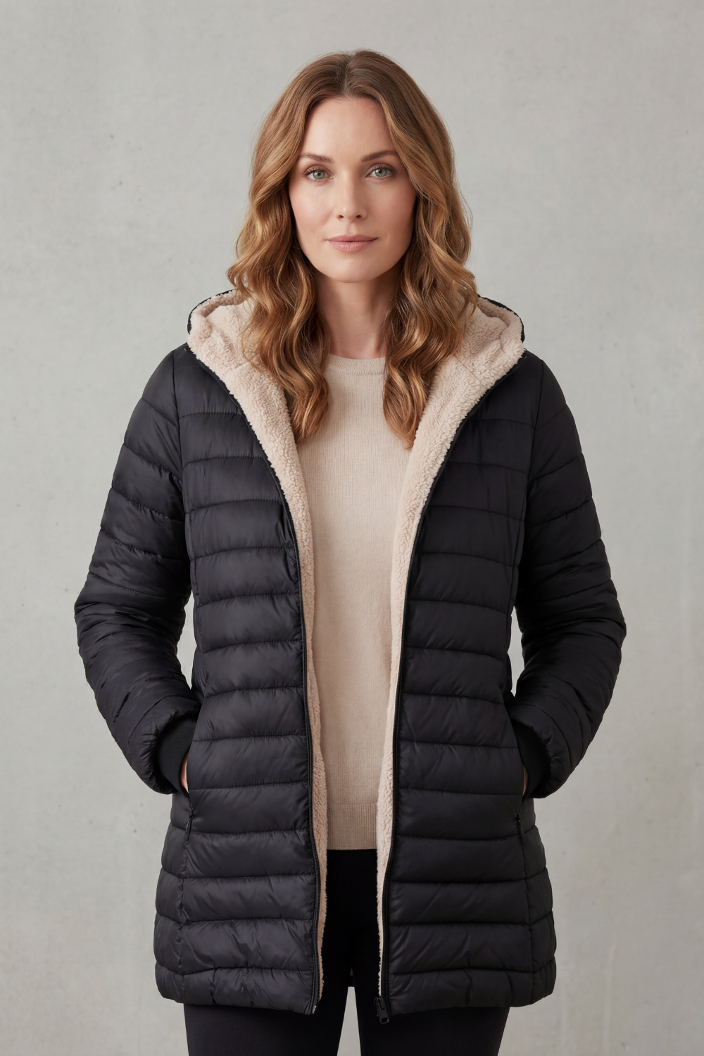 Tiffany sherpa lined hooded puffer jacket – image 2