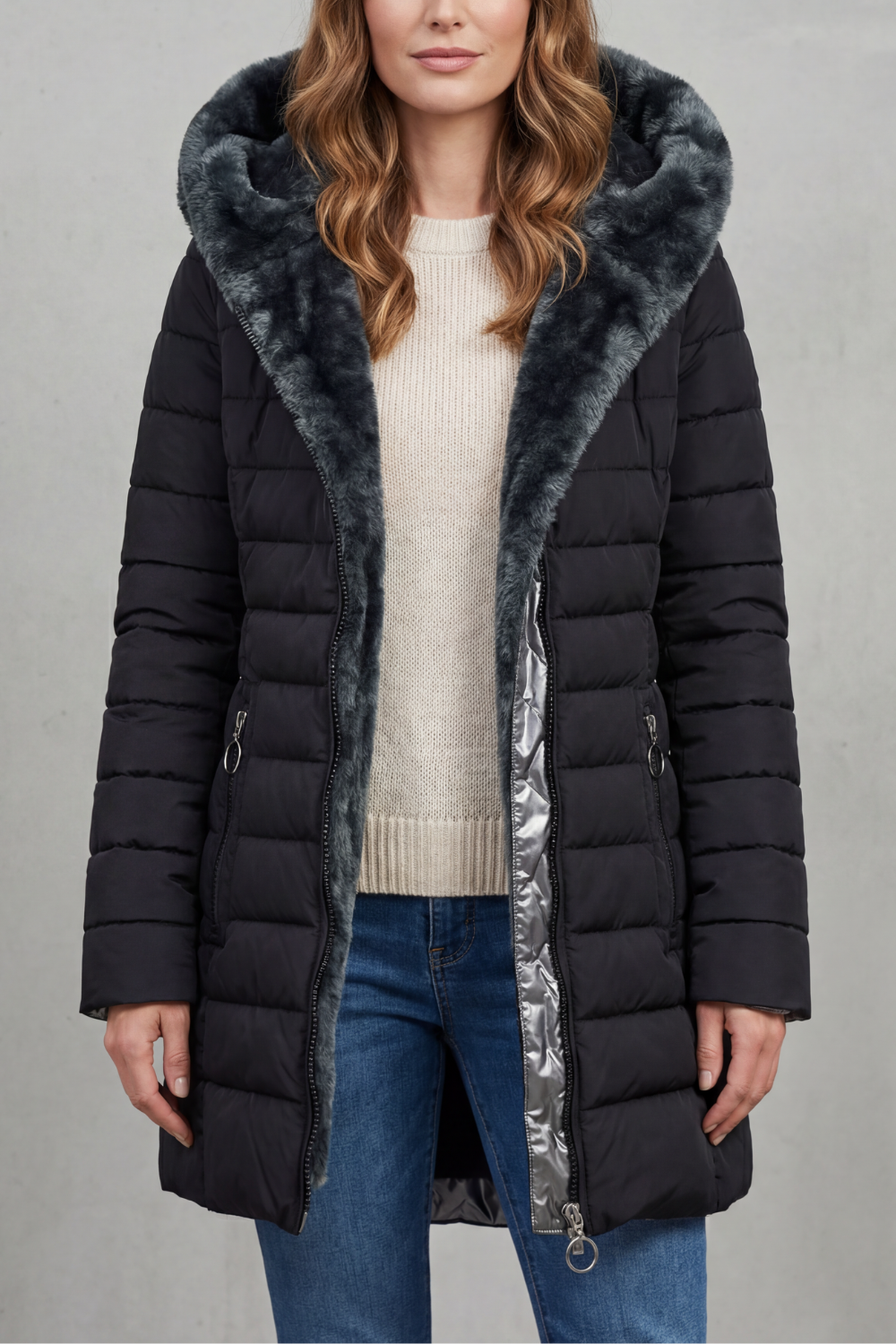 Emersyn faux fur lined winter parka coat