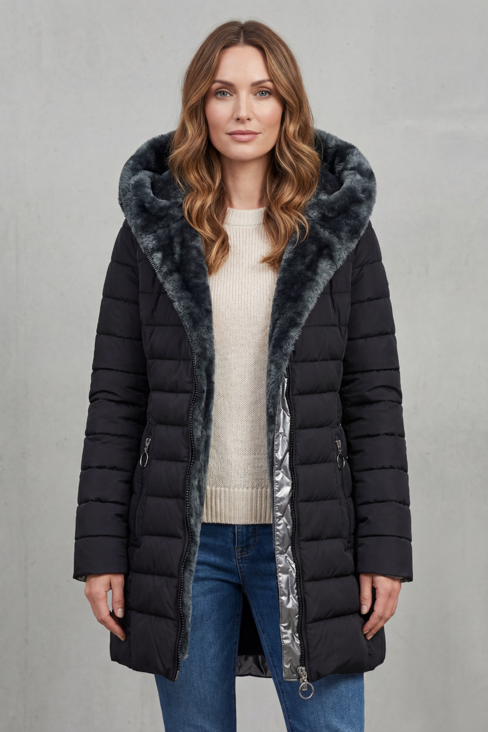 Emersyn faux fur lined winter parka coat – image 2