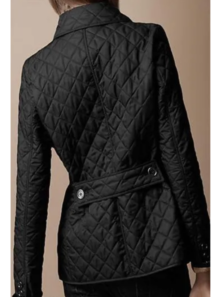 Allison fitted diamond quilted jacket with belted back – image 2