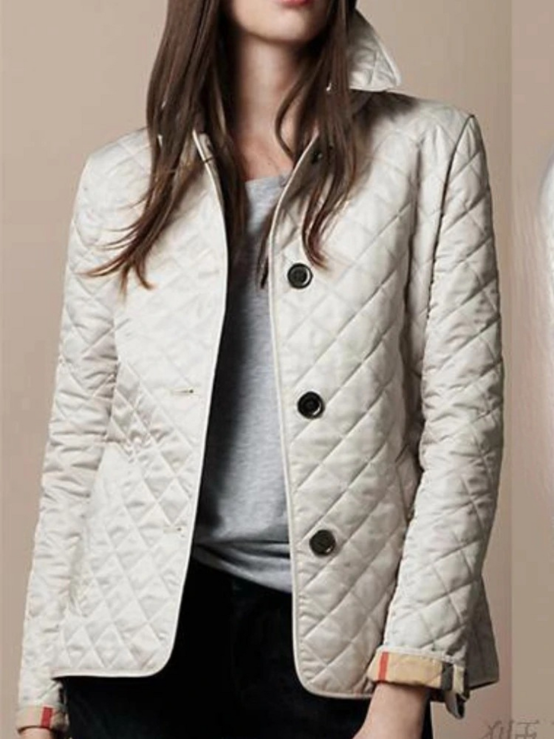 Allison fitted diamond quilted jacket with belted back – image 3
