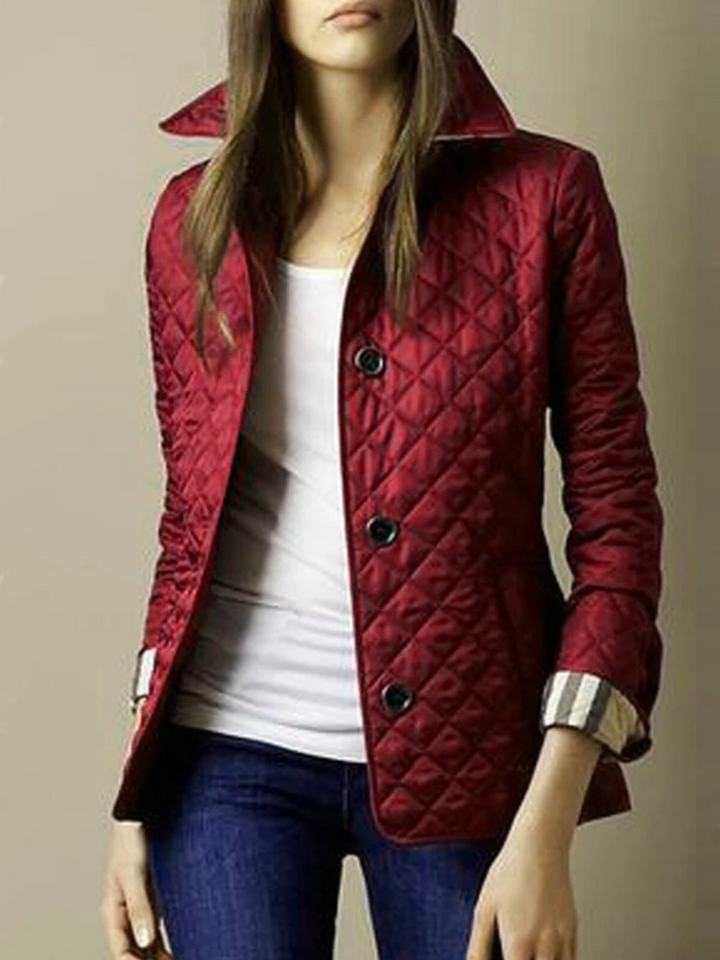Allison fitted diamond quilted jacket with belted back – image 7