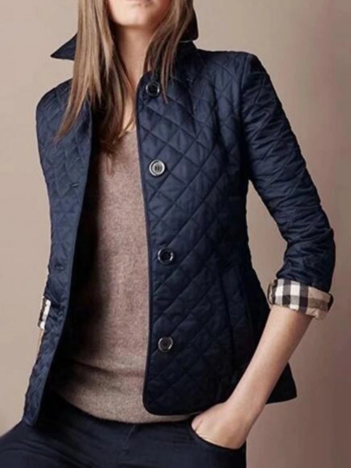 Allison fitted diamond quilted jacket with belted back – image 8