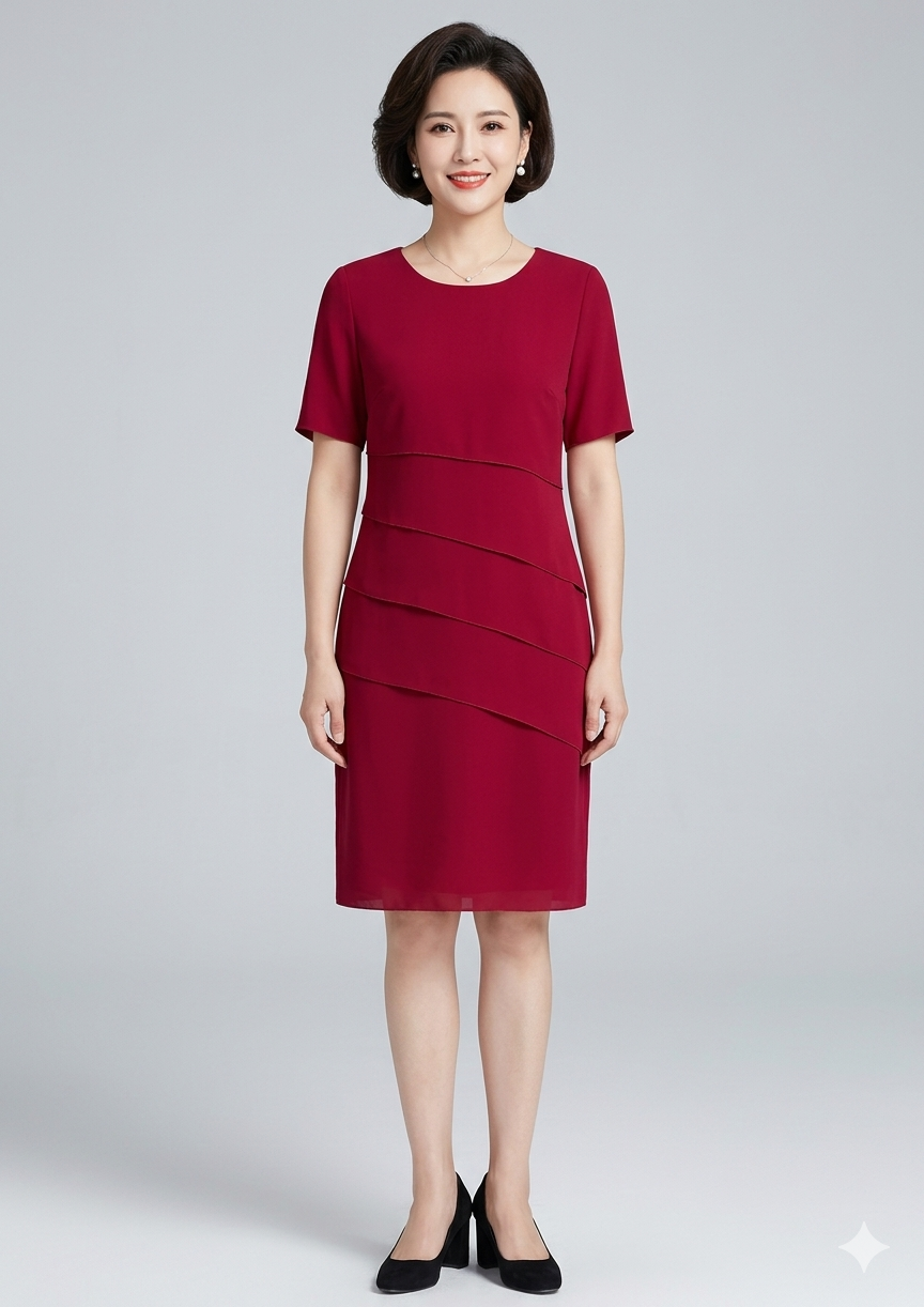 Liesel layered chiffon short sleeve dress – image 10