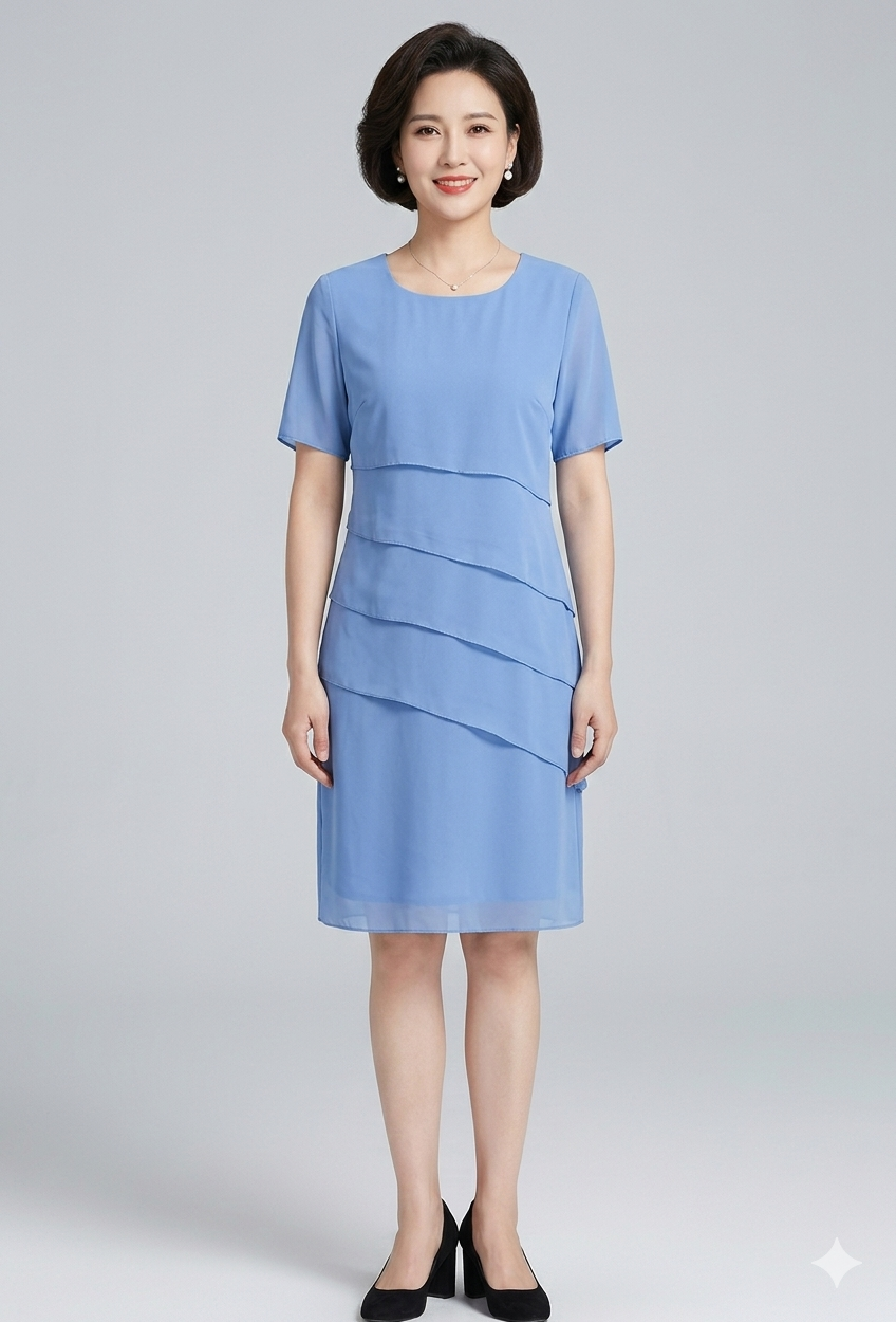 Liesel layered chiffon short sleeve dress – image 11