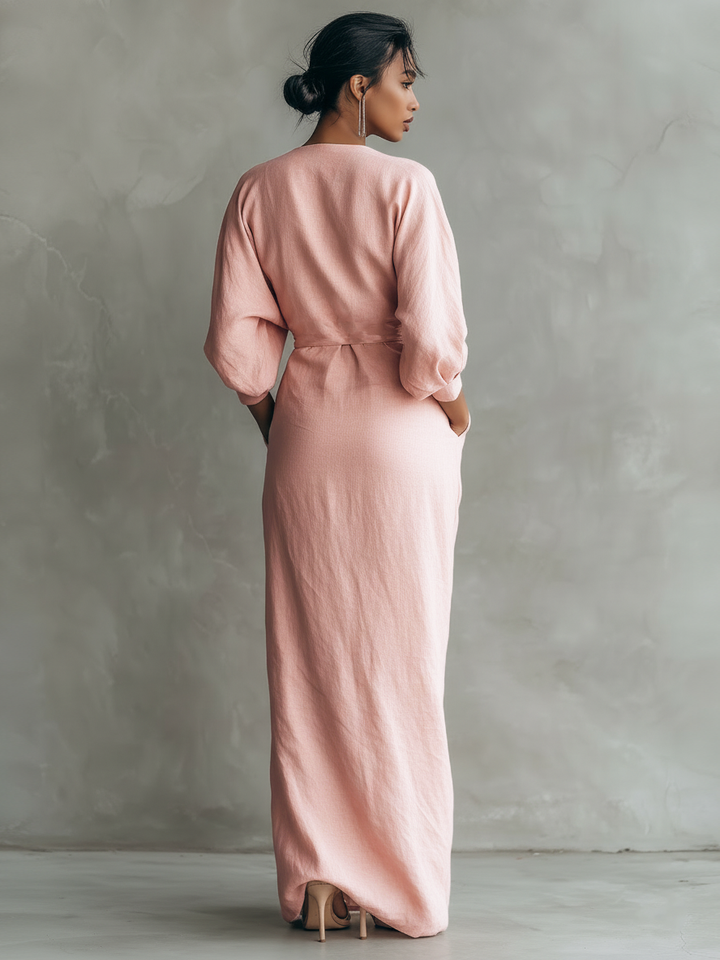 Caitlyn draped waist wrap maxi dress – image 2