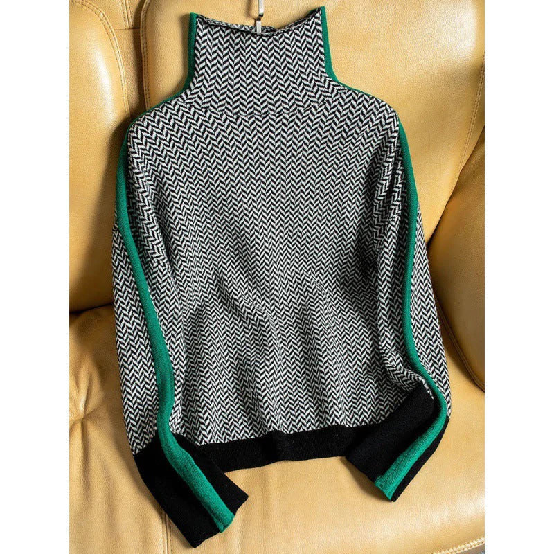 Primrose geometric knit turtleneck sweater – image 4