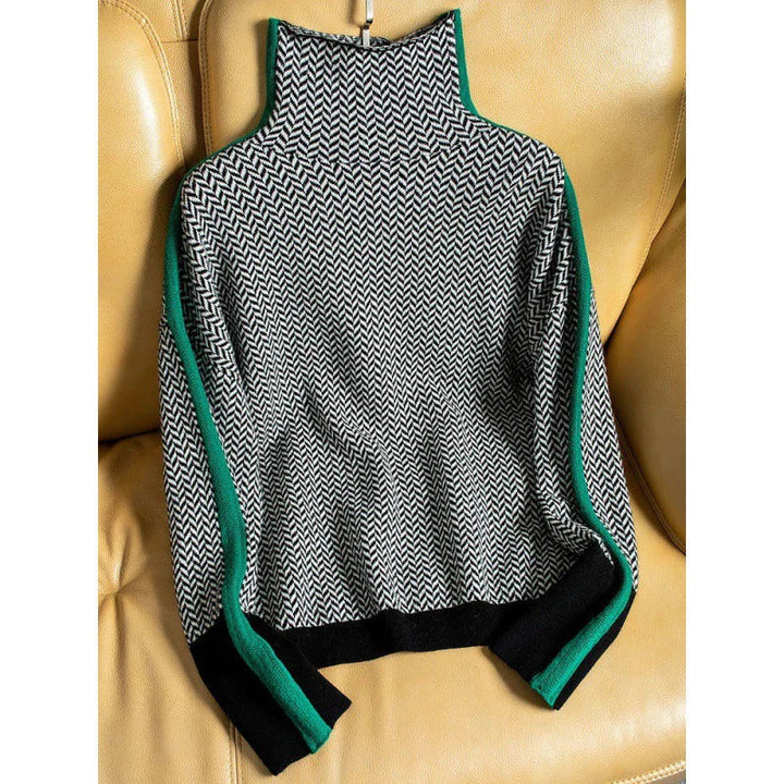 Primrose geometric knit turtleneck sweater – image 4