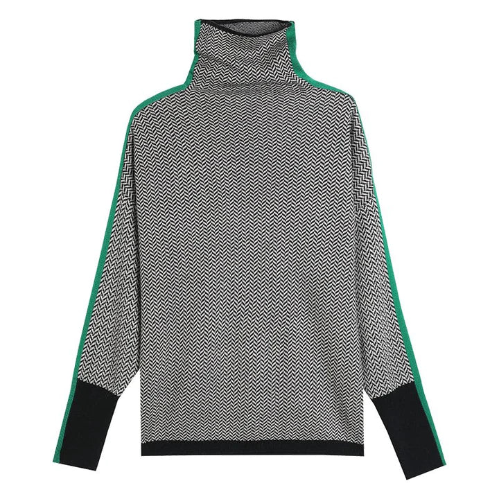 Primrose geometric knit turtleneck sweater – image 5