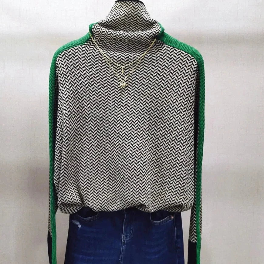 Primrose geometric knit turtleneck sweater – image 6