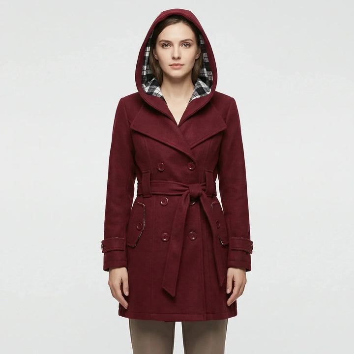 Camila hooded double breasted belted coat – image 6
