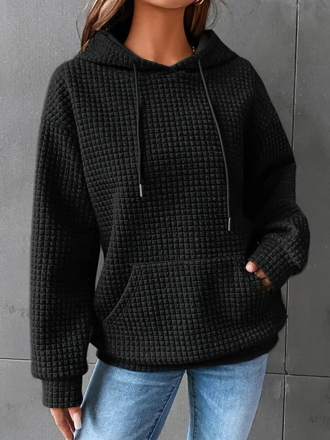 Kayla waffle knit sweater hoodie – image 2