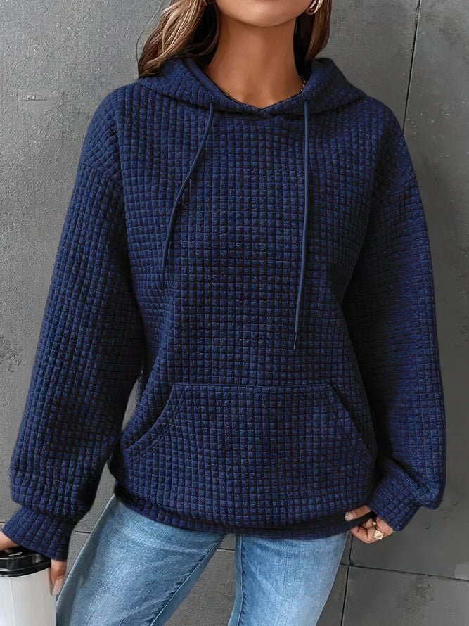Kayla waffle knit sweater hoodie – image 3