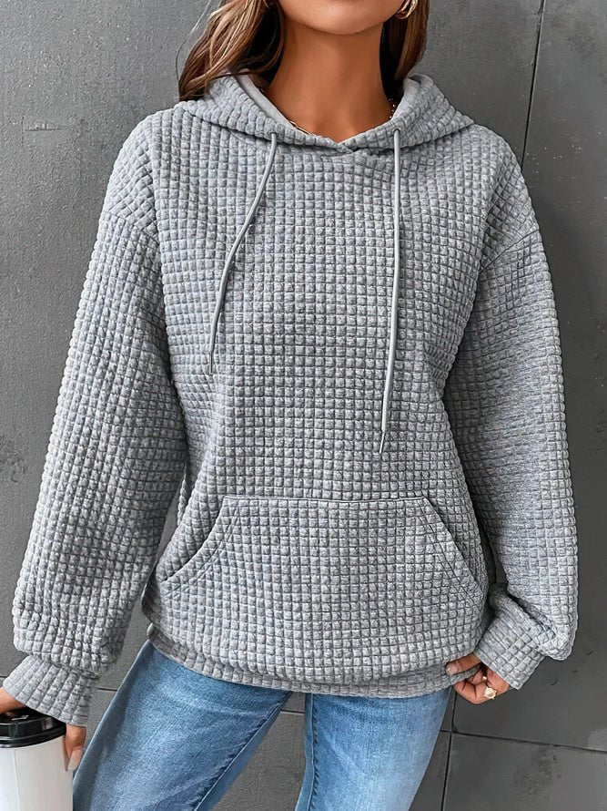 Kayla waffle knit sweater hoodie – image 4