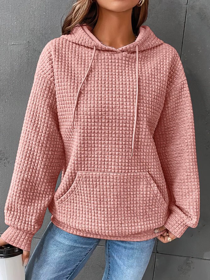 Kayla waffle knit sweater hoodie – image 5