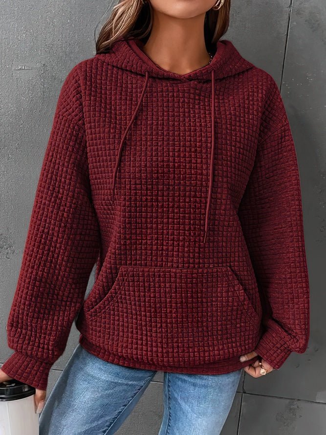 Kayla waffle knit sweater hoodie – image 6