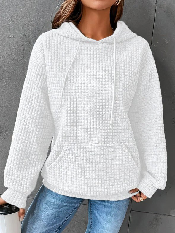 Kayla waffle knit sweater hoodie – image 7