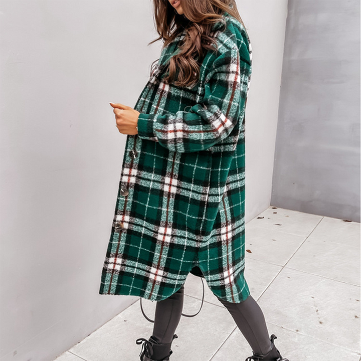 Kira long plaid coat – image 7