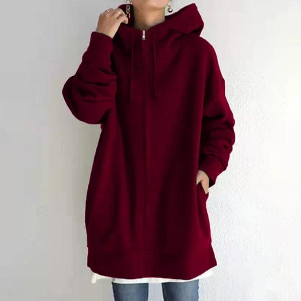 Eugenia oversized zip up hooded sweater – image 11