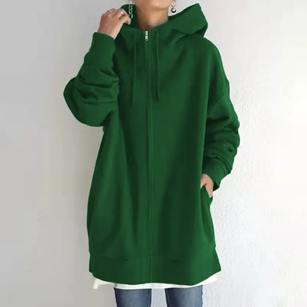 Eugenia oversized zip up hooded sweater – image 3
