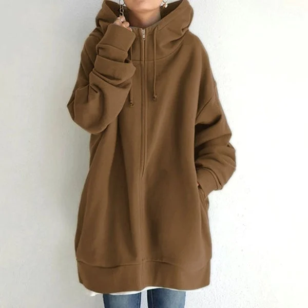 Eugenia oversized zip up hooded sweater – image 5