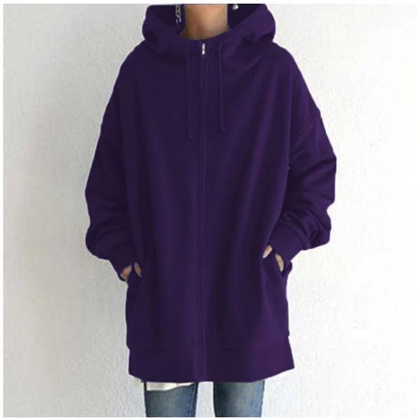 Eugenia oversized zip up hooded sweater – image 6