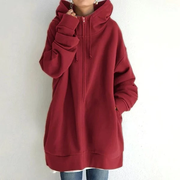 Eugenia oversized zip up hooded sweater – image 7