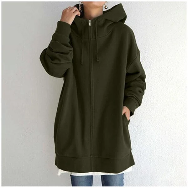 Eugenia oversized zip up hooded sweater – image 8