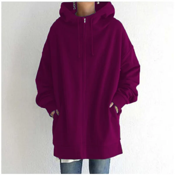 Eugenia oversized zip up hooded sweater – image 9