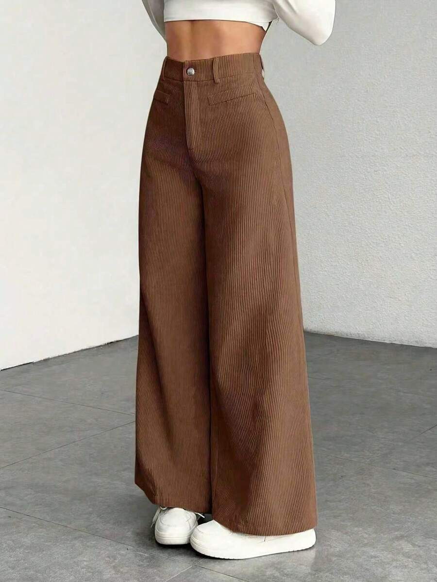 Fiona high waist corduroy wide leg pants – image 3