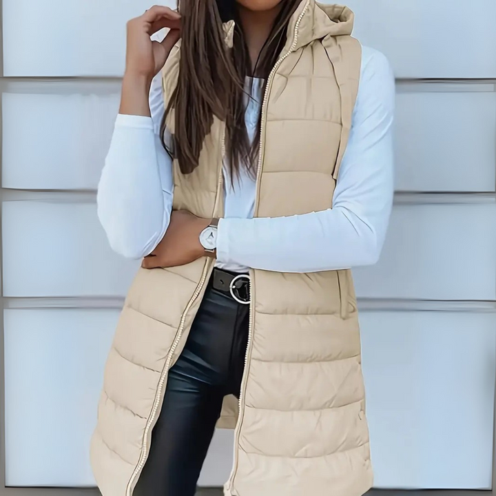 Wren hooded long puffer vest – image 2