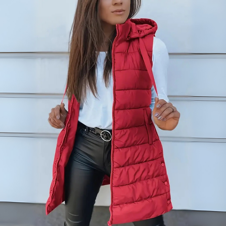 Wren hooded long puffer vest – image 4
