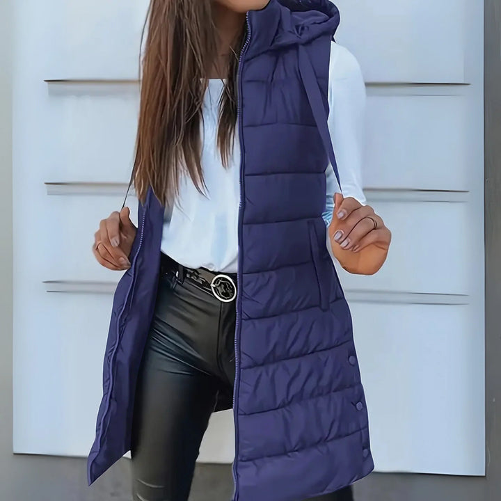 Wren hooded long puffer vest – image 6