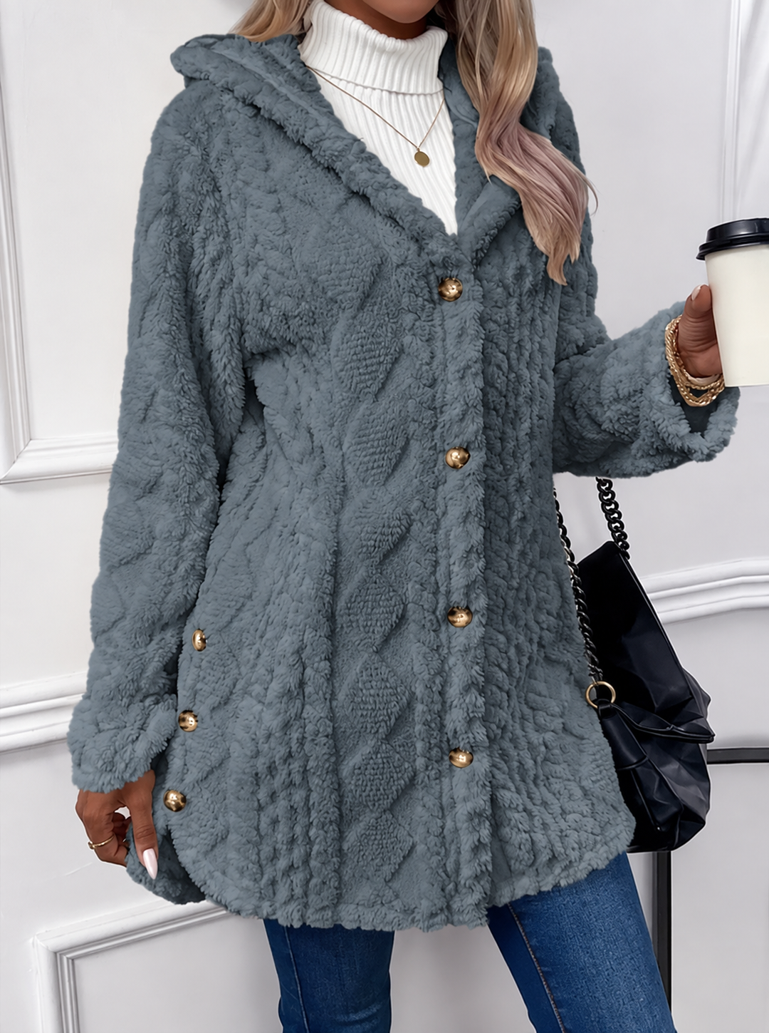 Kinsley hooded teddy fleece jacket – image 5