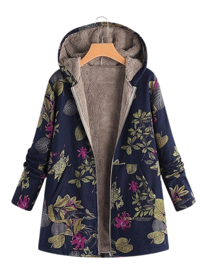Lyla hooded print coat with fleece lining – image 4