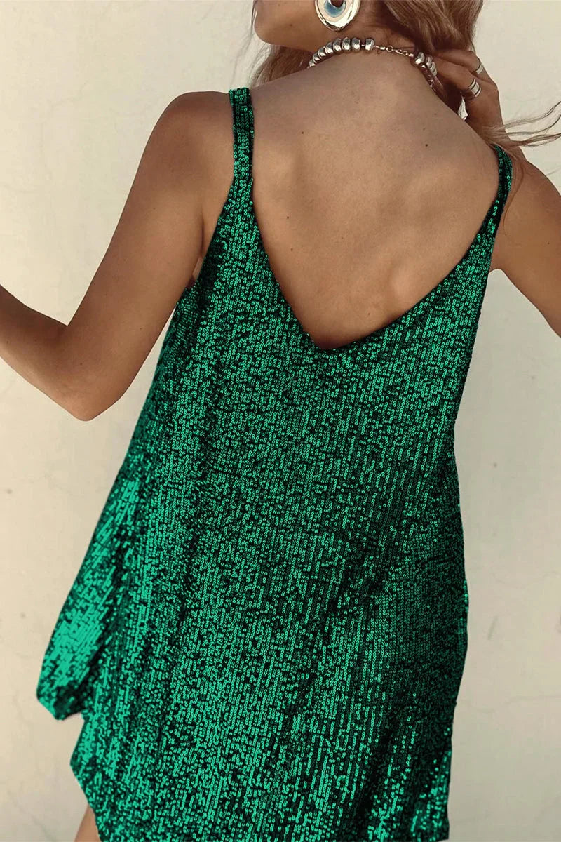 Delphine V neck sequin mini dress – image 13