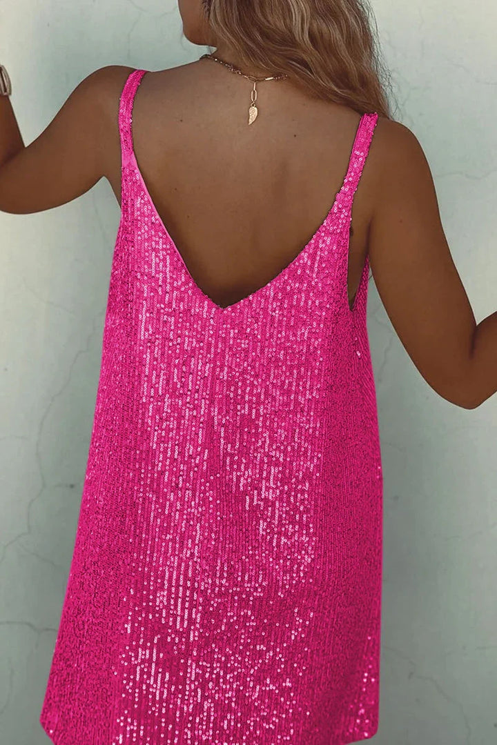 Delphine V neck sequin mini dress – image 15